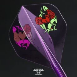 *Condor AXE Player Series Dart Flights - Natsumi Iwata - Heart Of Gold - Standard - Clear Purple -Dart Shop condor dart flights heart of gold purple std 4