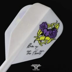 *Condor AXE Player Series Dart Flights - Natsumi Iwata - Heart Of Gold - Small - White -Dart Shop condor dart flights heart of gold white small 4
