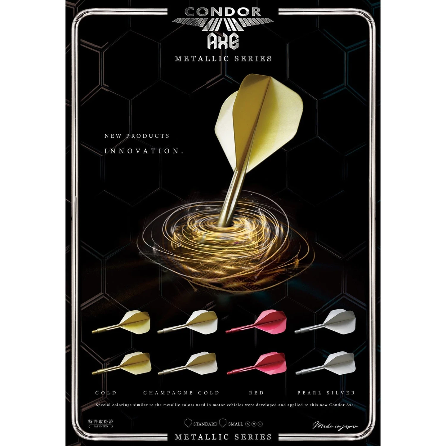 Condor AXE Metallic Dart Flights - Small - Gold 4 Condor AXE Metallic Dart Flights - Small - Gold - Image 4