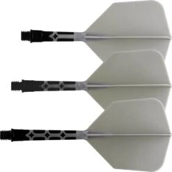 Cuesoul Rost T19 Integrated Dart Shaft And Flights - Big Wing - Black With Grey Flight -Dart Shop cuesoul rost t19 black grey gallery 2