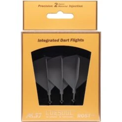 Cuesoul Rost T19 Integrated Dart Shaft And Flights - Big Wing - Black With Grey Flight -Dart Shop cuesoul rost t19 black grey pack 1