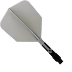 Cuesoul Rost T19 Integrated Dart Shaft And Flights - Big Wing - Black With Grey Flight -Dart Shop cuesoul rost t19 black grey short 1