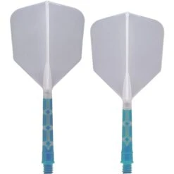 Cuesoul Rost T19 Integrated Dart Shaft And Flights - Big Wing - Sky Blue With Clear Flight -Dart Shop cuesoul rost t19 blue clear gallery 1