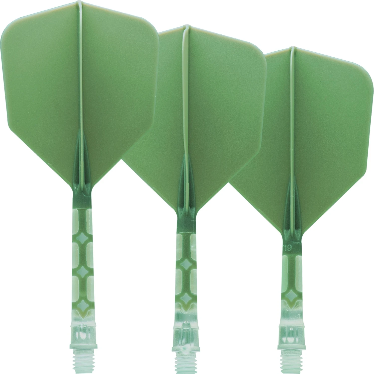 Cuesoul Rost T19 Integrated Dart Shaft And Flights - Big Wing - Clear With Green Flight 2 Cuesoul Rost T19 Integrated Dart Shaft And Flights - Big Wing - Clear With Green Flight - Image 2