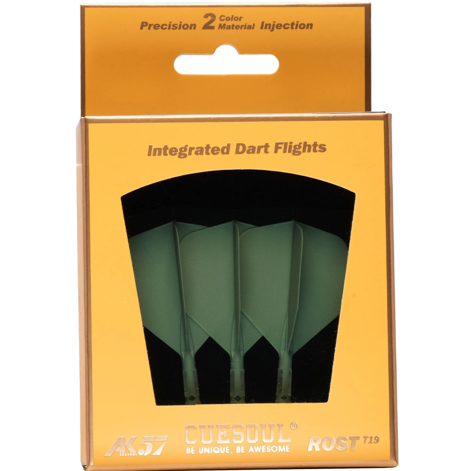 Cuesoul Rost T19 Integrated Dart Shaft And Flights - Big Wing - Clear With Green Flight 9 Cuesoul Rost T19 Integrated Dart Shaft And Flights - Big Wing - Clear With Green Flight - Image 9