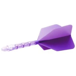 Cuesoul Rost T19 Integrated Dart Shaft And Flights - Big Wing - Clear With Purple Flight -Dart Shop cuesoul rost t19 clear purple long 2