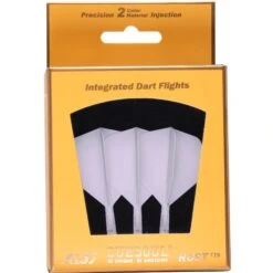 *Cuesoul Rost T19 Integrated Dart Shaft And Flights - Big Wing - Clear With White Flight 17 *Cuesoul Rost T19 Integrated Dart Shaft And Flights - Big Wing - Clear With White Flight -Dart Shop cuesoul rost t19 clear white pack 1