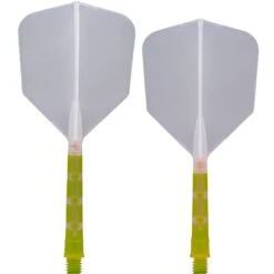 Cuesoul Rost T19 Integrated Dart Shaft And Flights - Big Wing - Lime Green With Clear Flight -Dart Shop cuesoul rost t19 green clear gallery 1