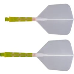 Cuesoul Rost T19 Integrated Dart Shaft And Flights - Big Wing - Lime Green With Clear Flight -Dart Shop cuesoul rost t19 green clear gallery 2