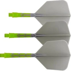 Cuesoul Rost T19 Integrated Dart Shaft And Flights - Big Wing - Lime Green With Grey Flight -Dart Shop cuesoul rost t19 green grey gallery 2