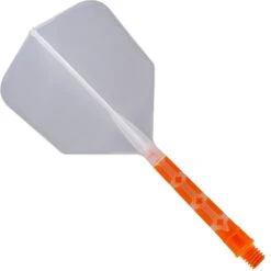 *Cuesoul Rost T19 Integrated Dart Shaft And Flights - Big Wing - Orange With Clear Flight