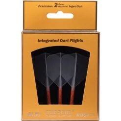 *Cuesoul Rost T19 Integrated Dart Shaft And Flights - Big Wing - Orange With Clear Flight -Dart Shop cuesoul rost t19 orange clear pack 1