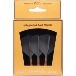 Cuesoul Rost T19 Integrated Dart Shaft And Flights - Big Wing - Orange With Grey Flight -Dart Shop cuesoul rost t19 orange grey pack 1
