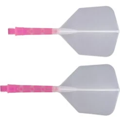 *Cuesoul Rost T19 Integrated Dart Shaft And Flights - Big Wing - Pink With Clear Flight -Dart Shop cuesoul rost t19 pink clear gallery 2