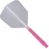 *Cuesoul Rost T19 Integrated Dart Shaft And Flights - Big Wing - Pink With Clear Flight