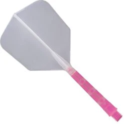*Cuesoul Rost T19 Integrated Dart Shaft And Flights - Big Wing - Pink With Clear Flight