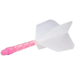 *Cuesoul Rost T19 Integrated Dart Shaft And Flights - Big Wing - Pink With Clear Flight -Dart Shop cuesoul rost t19 pink clear long 2