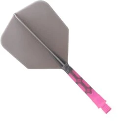 *Cuesoul Rost T19 Integrated Dart Shaft And Flights - Big Wing - Pink With Grey Flight -Dart Shop cuesoul rost t19 pink grey medium 1