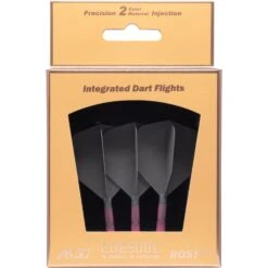 *Cuesoul Rost T19 Integrated Dart Shaft And Flights - Big Wing - Pink With Grey Flight -Dart Shop cuesoul rost t19 pink grey pack 1