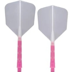 *Cuesoul Rost T19 Integrated Dart Shaft And Flights - Big Wing - Pink With Clear Flight -Dart Shop cuesoul rost t19 pinkclear gallery 1