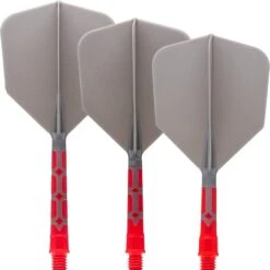 Cuesoul Rost T19 Integrated Dart Shaft And Flights - Big Wing - Red With Grey Flight -Dart Shop cuesoul rost t19 red grey gallery 1 208910a5 4a28 44ab b44f 26320b918926