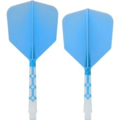 Cuesoul Rost T19 Integrated Dart Shaft And Flights - Big Wing - White With Blue Flight -Dart Shop cuesoul rost t19 white blue gallery 1