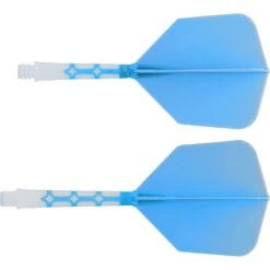 Cuesoul Rost T19 Integrated Dart Shaft And Flights - Big Wing - White With Blue Flight -Dart Shop cuesoul rost t19 white blue gallery 2