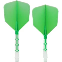 Cuesoul Rost T19 Integrated Dart Shaft And Flights - Big Wing - White With Green Flight -Dart Shop cuesoul rost t19 white green gallery 1
