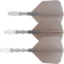 Cuesoul Rost T19 Integrated Dart Shaft And Flights - Big Wing - White With Grey Flight -Dart Shop cuesoul rost t19 white grey gallery 2