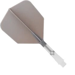 Cuesoul Rost T19 Integrated Dart Shaft And Flights - Big Wing - White With Grey Flight -Dart Shop cuesoul rost t19 white grey short 1