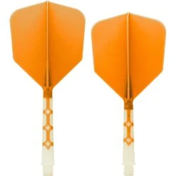 *Cuesoul Rost T19 Integrated Dart Shaft And Flights - Big Wing - White With Orange Flight -Dart Shop cuesoul rost t19 white orange gallery 1