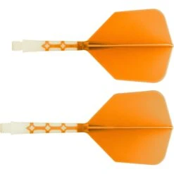 *Cuesoul Rost T19 Integrated Dart Shaft And Flights - Big Wing - White With Orange Flight -Dart Shop cuesoul rost t19 white orange gallery 2