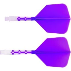 Cuesoul Rost T19 Integrated Dart Shaft And Flights - Big Wing - White With Purple Flight -Dart Shop cuesoul rost t19 white purple gallery 2