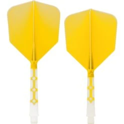 Cuesoul Rost T19 Integrated Dart Shaft And Flights - Big Wing - White With Yellow Flight -Dart Shop cuesoul rost t19 white yellow gallery 1