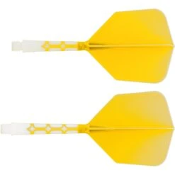 Cuesoul Rost T19 Integrated Dart Shaft And Flights - Big Wing - White With Yellow Flight -Dart Shop cuesoul rost t19 white yellow gallery 2
