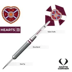Heart Of Midlothian FC - Official Licensed - Hearts - Steel Tip Darts - Brass - 22g -Dart Shop hearts fc steel tip darts brass d1439 3