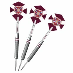 Heart Of Midlothian FC - Official Licensed - Hearts - Steel Tip Darts - Brass - 22g -Dart Shop hearts fc steel tip darts brass d1439 5