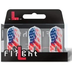 *L-Style - L-Flights - L6 Pro - Champagne Ring - Slim - American Flag V3 - Clear White -Dart Shop lstyle l6pro dart flights american flag v3 ls759 2