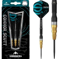 Mission Connor Scutt Darts - Steel Tip - Sniper - Black & Gold