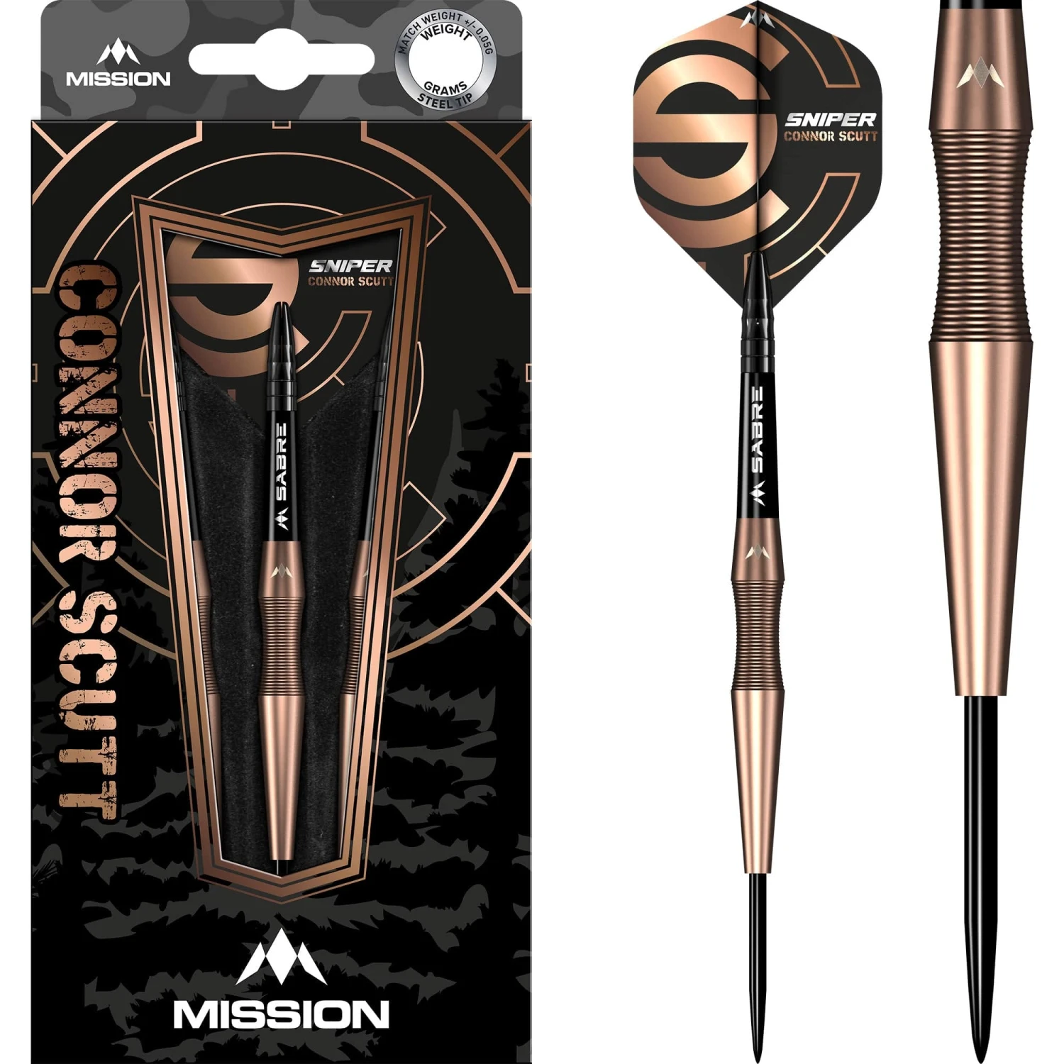 Mission Connor Scutt V2 - Steel Tip - 90% - Bronze PVD - Sniper 1 Mission Connor Scutt V2 - Steel Tip - 90% - Bronze PVD - Sniper