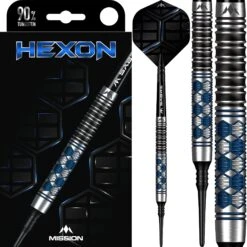 Mission Hexon Darts - Soft Tip - 90% - Blue PVD -Dart Shop mission hexon soft tip darts pack 1