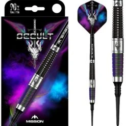 Dart Shop 6 Mission Occult Darts - Soft Tip - 90% - Black & Coral PVD