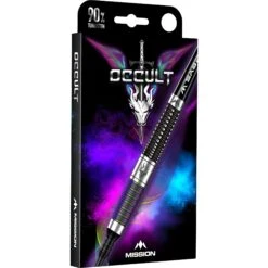 Mission Occult Darts - Soft Tip - 90% - Black & Coral PVD -Dart Shop mission occult soft tip darts pack 5