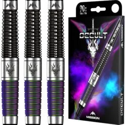 Mission Occult Darts - Soft Tip - 90% - Black & Coral PVD -Dart Shop mission occult soft tip darts pack 6