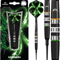 Mission Robyn Byrne Darts - Soft Tip - 90% - Black Titanium -Dart Shop mission robin byrne soft tip darts 1