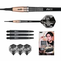 *One80 Akito Yamagata Darts - Soft Tip - Guts - Signature Darts - Black & Gold -Dart Shop one80 akito yamagata darts soft d4664 9273 3