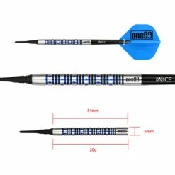 One80 Alexis Toylo Darts - Soft Tip - Cool Cat - Blue - 20g -Dart Shop one80 alexis toylo darts soft tip 9164 4