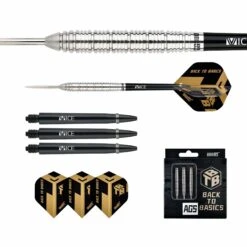 One80 Back To Basic Darts - Steel Tip - AGS - Natural - Ringed -Dart Shop one80 backtobasics ags steel tip 23 25 2