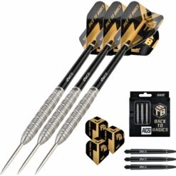 One80 Back To Basic Darts - Steel Tip - AGS - Natural - Ringed -Dart Shop one80 backtobasics ags steel tip 23 25 5