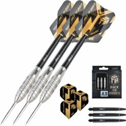 One80 Back To Basic Darts - Steel Tip - JLS - Natural - Ringed -Dart Shop one80 backtobasics jls steel tip 23 25 3